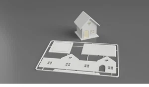 Christmas House KITCARD unique decor gift holiday idea miniatures tabletop - Picture 1 of 2