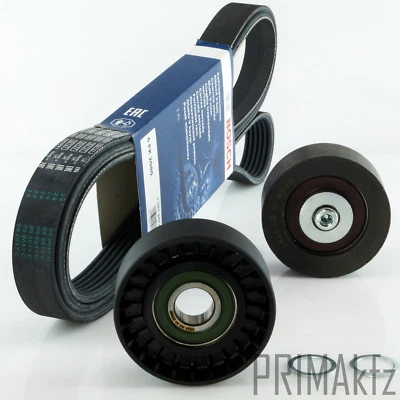 BOSCH Keilrippenriemen + Rollensatz für BMW 3er 5er 6er 7er X3 X5 2.0 3.0 Diesel - Bild 1 von 4