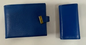 Vintage blaue Carter Echtleder Geldbörse und Schlüsselanhänger - Bild 1 von 10