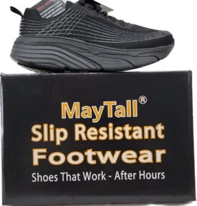 Shoes Women Work Slip Resistant Mesh Black Comfort Cushion Extended MayTall 2600 - Picture 1 of 10
