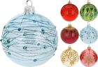 12 Real Glass Christmas Tree Decorations Blown Glass Christmas Baubles 3 Sizes