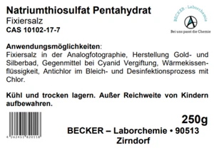 Natriumthiosulfat Pentahydrat, Fixiersalz, 0,25 kg (250g) - Bild 1 von 1