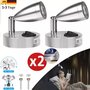 2x Wohnwagen Leselampe Wohnmobil Leuchte 12V LED Beleuchtung Leselicht Kpyazgeeq - Bild 1 von 12