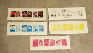 TURKMENISTAN FLOWERS -MINIATURE SHEET &PROGRESSIVE PROOFS IMPERFORED MNH - Picture 1 of 1