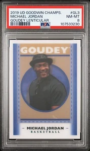 2019 Upper Deck Goodwin Champions Goudey Lenticular GL3 Michael Jordan PSA 8 - Picture 1 of 2