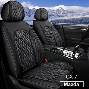 PU Leather Car 5-Seat Covers For Mazda CX-7 2007-2012 Cushion Pad Full Set Black - Picture 1 of 7