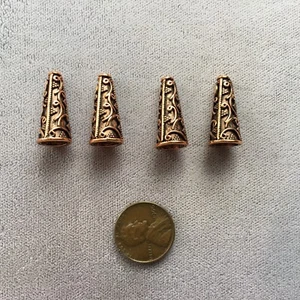 FOUR (4) Bali-Style SOLID COPPER Grape Vine Cones, 11 Grams  - Picture 1 of 4
