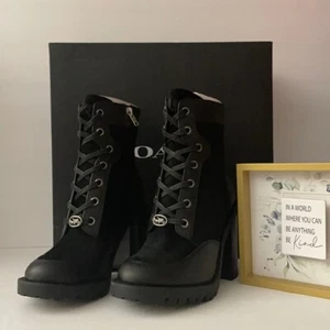 ๐ผ๐ฆ Coach G4235 ๐ผ๐ฆSize 5 ๐ผ Hedy Bootie Black Suede Leather Shoes ๐ผ SRo3 - Picture 1 of 12