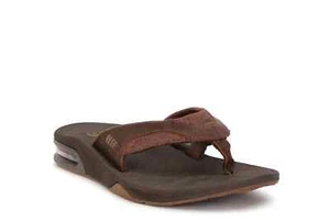 Reef Fanning Leather Flip Flops Sandals Men - Brown - RF002156DAB - Select Size - Picture 1 of 6