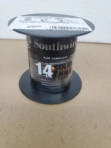 SOUTHWIRE 11579083 THHN 14 AWG NYLON 600V FILO ISOLANTE SOLIDO 50 FT NERO NUOVO - Foto 1 di 3