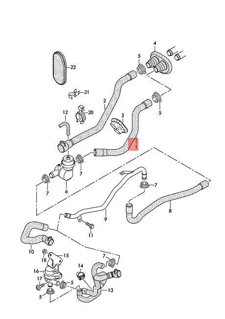 Manguera de refrigerante descapotable OEM AUDI A4 Avant S4 quattro A4L A5 S5 8K1819371AM Foto 1 de 1
