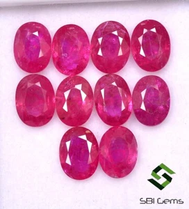 14.72 CTS Natural Ruby Oval Cut 8x6 mm Lot 10 Pcs Calibrated Mozambique Gemstone - Picture 1 of 6