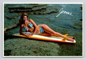 Surfer Pin Up in California - Southern California Postcard - Picture 1 of 2