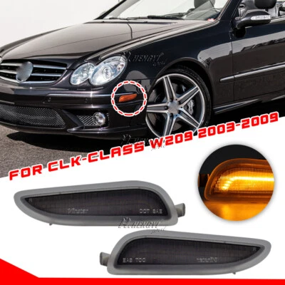 2X Smoke Lens LED Bumper Side Marker Light For Mercedes CLK-Class W209 2003-2009 - Image 1 of 4