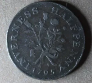 * 1795 ENGLAND HALF PENNY TOKEN INVERNESS #DGM43 - Picture 1 of 10
