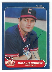 MIKE HARGROVE CLEVELAND INDIANS SIGNED CARD PADRES MARINERS ORIOLES RANGERS - Picture 1 of 1