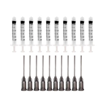 EASY GLIDE Pack of 10 x 3 ml Industrial Syringes with 16G x 1-1/2" Blunt Tip Fill Needles