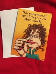 Freche Grußkarte lustig Humor sarkastisch graue Haare Alter Witz Vintage - Bild 1 von 2