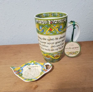 Irish Weave An Irish Blessing Mug & Tea Bag Holder Celtic - Picture 1 of 5