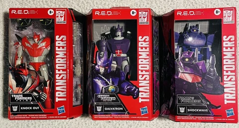 *Lot Of 3* Hasbro Transformers R.E.D. Prime Knock Out, Galvatron, Shockwave NEW Cover