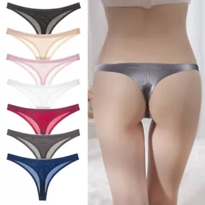 Women Sexy Low Rise Thong Underwear Seamless Smooth Panties 4 Pack - Picture 1 of 11