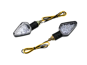 Set: 2x Blinker "Raute kurz" 12V LED mit Klarglas - für Moped und Motorrad - Picture 1 of 5