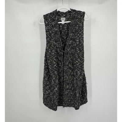 Chicos Mujeres Mezcla de Lana Suéter Chaleco Talla 2 EE. UU. L Tejido Mármol Boho Cierre Pin Foto 1 de 4