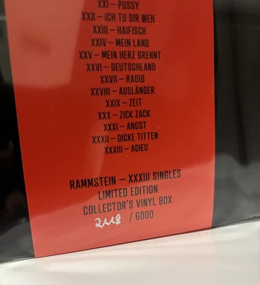 RAMMSTEIN – XXXIII Vinyl Box 33 Singles 7" EP Ltd 2118 / 6000 NEU & OVP Folie LP - Bild 1 von 4