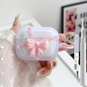 Cute AirPods Pro 2nd/1st Generation Clear Case, Girly 3D Bow Design Soft TPU ... - Bild 1 von 9