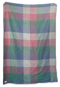 Vintage LL Bean Wolldecke Multicolor Karo Plaid Whipstitch Rand 100x68 - Bild 1 von 3