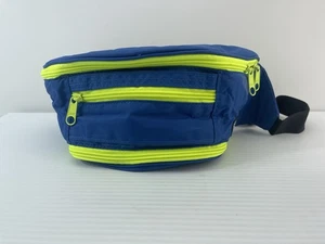 Vintage 80er Lands' End Bauchtasche Hüftgürtel 3 Reißverschlusstaschen verstellbar blau - Bild 1 von 7