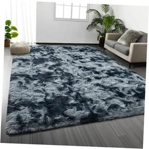 Large Shag Area Rugs 5 x 8, Tie-Dyed Plush Fuzzy Rugs for Living Room, Ultra - Picture 1 of 7