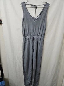 Young Fabulous Broke Womens Sz Small Gray Jumpsuit Sleeveless Linen Rayon Blend - Picture 1 of 6