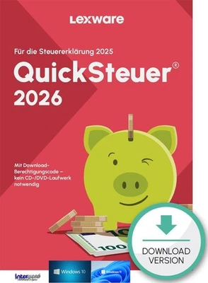 Lexware QuickSteuer 2026 (Steuerjahr 2025) für 3 Steuererklärungen Download NEU - Bild 1 von 4