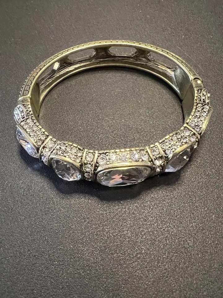 HEIDI DAUS "Grand Slam" Crystal Deco Bracelet Clear Missing a Stone - Image 1 of 2