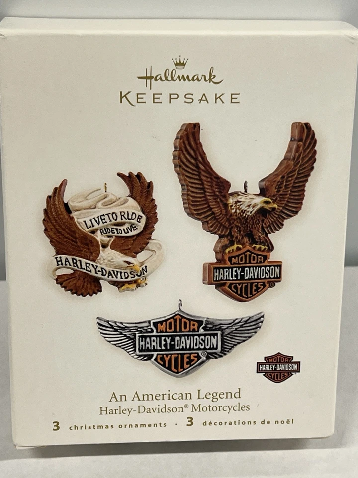 HALLMARK 2008 HARLEY DAVIDSON AN AMERICAN LEGEND ORNAMENT  SET - Image 1 of 1