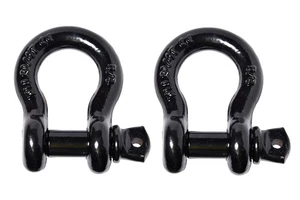 2Pack 5/8" Black Bow Shackle D-Ring w 3/4" Clevis Screw Pin WLL 7000lbs 3.25 TON - Picture 1 of 6