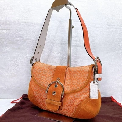 Vintage Coach Soho Hobo Bag, Orange, Y2K style, smooth zipper. - Image 1 of 4