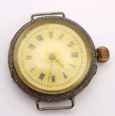 Antiguo Reloj de Bolsillo Plateado Reloj de Pulsera Suizo 935 Como Encontrado 3 Osos Foto 1 de 4