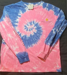 Simply Southern rosa und weißes Batik T-Shirt - Jugend Large gebraucht - Bild 1 von 6