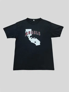 California Angels 90’s vintage mlb baseball faded dark blue Tshirt Size Medium - Picture 1 of 4