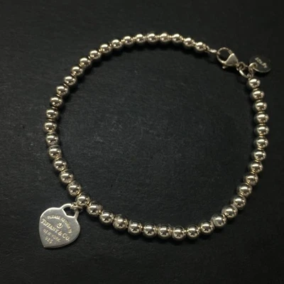 EGA TIFFANY&CO. Silver 925 1P Diamond Return To Tiffany Beads Bracelet/2BK0595 - Image 1 of 4