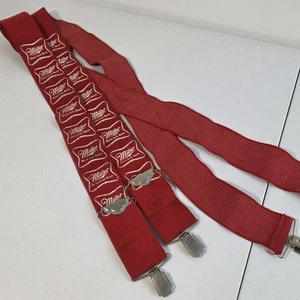 Herren Vintage Vintage Miller High Life Bier Rot Hosenträger Clip On  - Bild 1 von 6