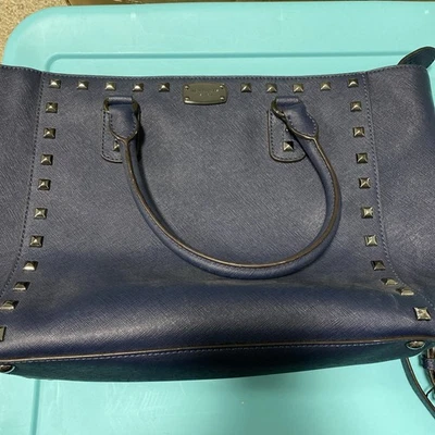 Michael Kors Saffiano Stud Large Tote Leather Navy Blue - Image 1 of 4