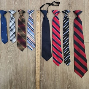 Clip On Ties Multi-color (8) 9"- 18" / Light Yellow Bowtie (1) 0-24 Months - Picture 1 of 7
