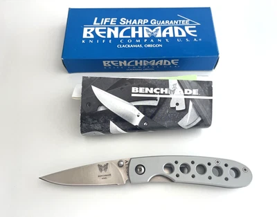 Benchmade 612 Leopard Cub Folding Knife ATS-34 Light Gray Aluminum USA 1994 - Image 1 of 4