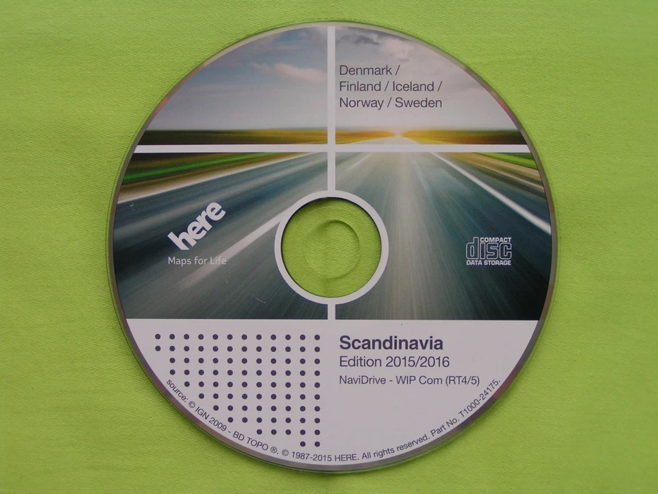 NAVIGATION CD WIP COM RT4 RT5 SKANDINAVIEN 2016 CITROEN C4 C5 C6 PEUGEOT 207 307 - Bild 1 von 1