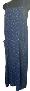 Vintage Match Blumen Latz Overall Kleid volle Länge Taschen Tencel Lagenlook Gr. L USA - Bild 1 von 10