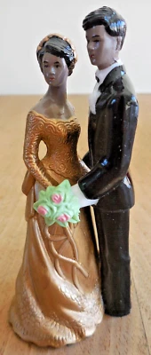 Topper de pastel de boda negro para novia y novio pareja afroamericana 50 aniversario Foto 1 de 4