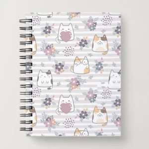 A5 CAT themed notebook, black wire bound, lined 100 pages (50 sheets) - Picture 1 of 6
